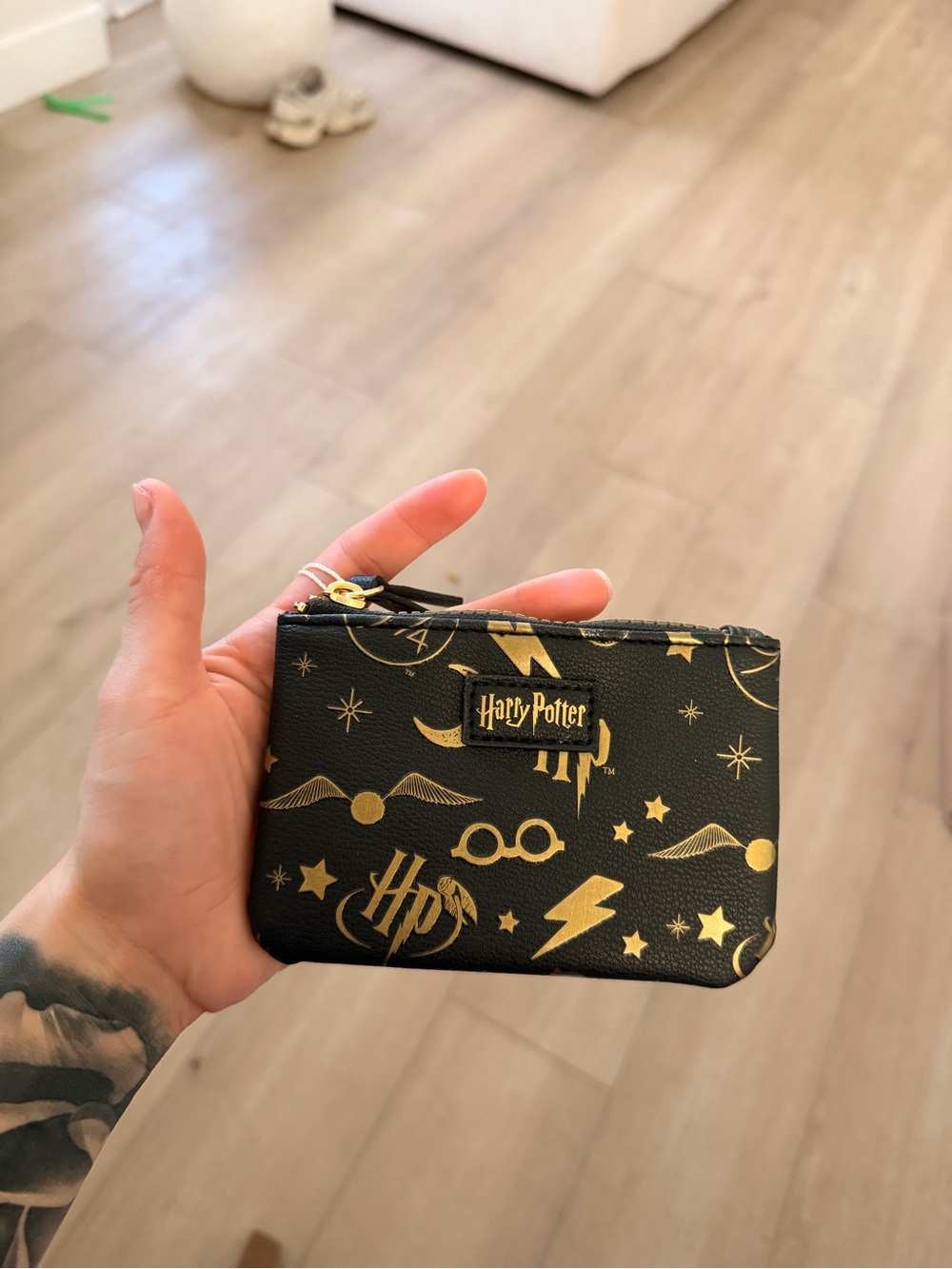 Harry Potter Black & Gold Zip Card Wallet